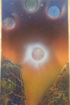 ITEM#: M015 - Falling Moons - Spray Paint Art for Sale