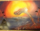ITEM#: M025 - Tropical Shark 1 - Spray Paint Art for Sale